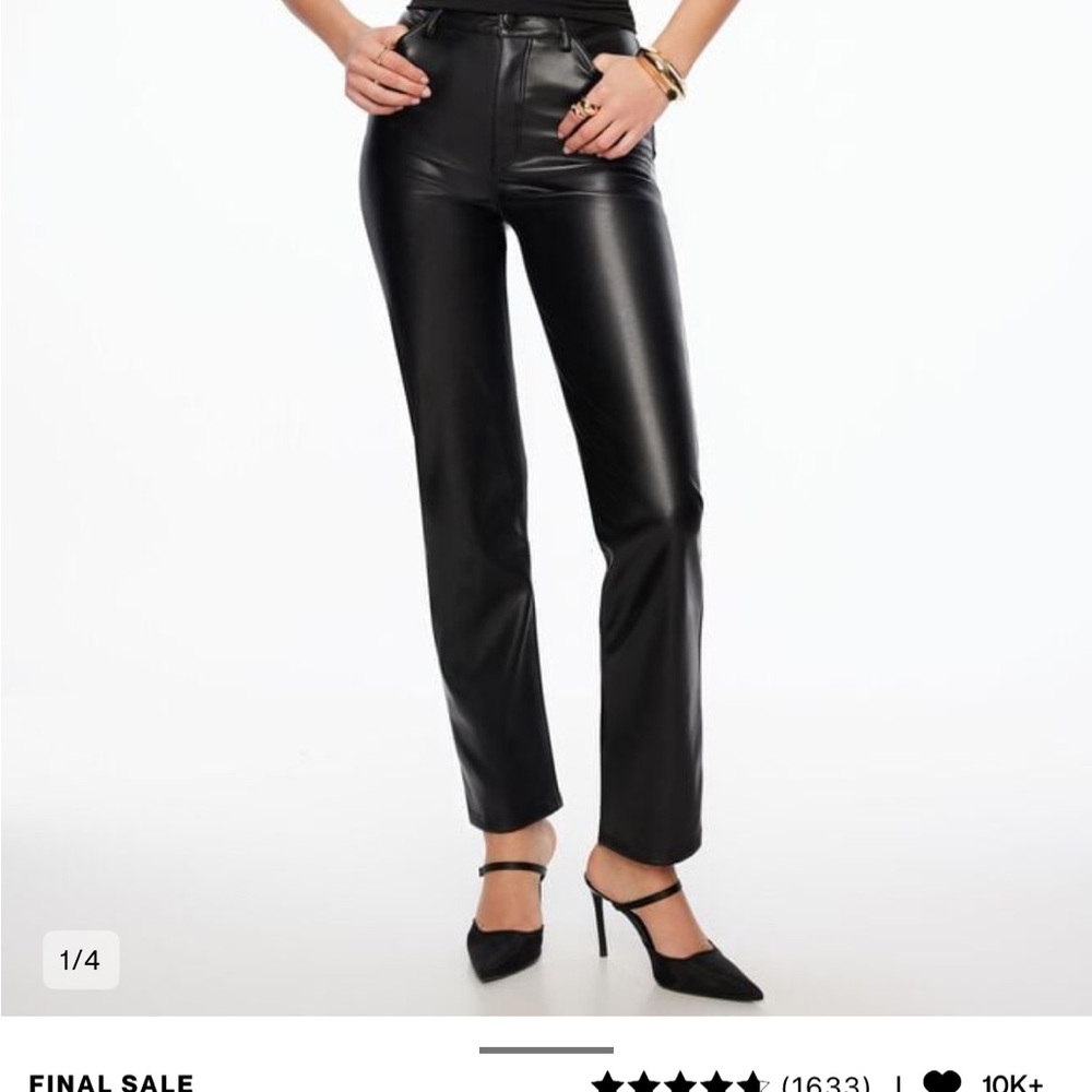 Dynamite | Sleek Black Faux Leather Pants | Straight cut